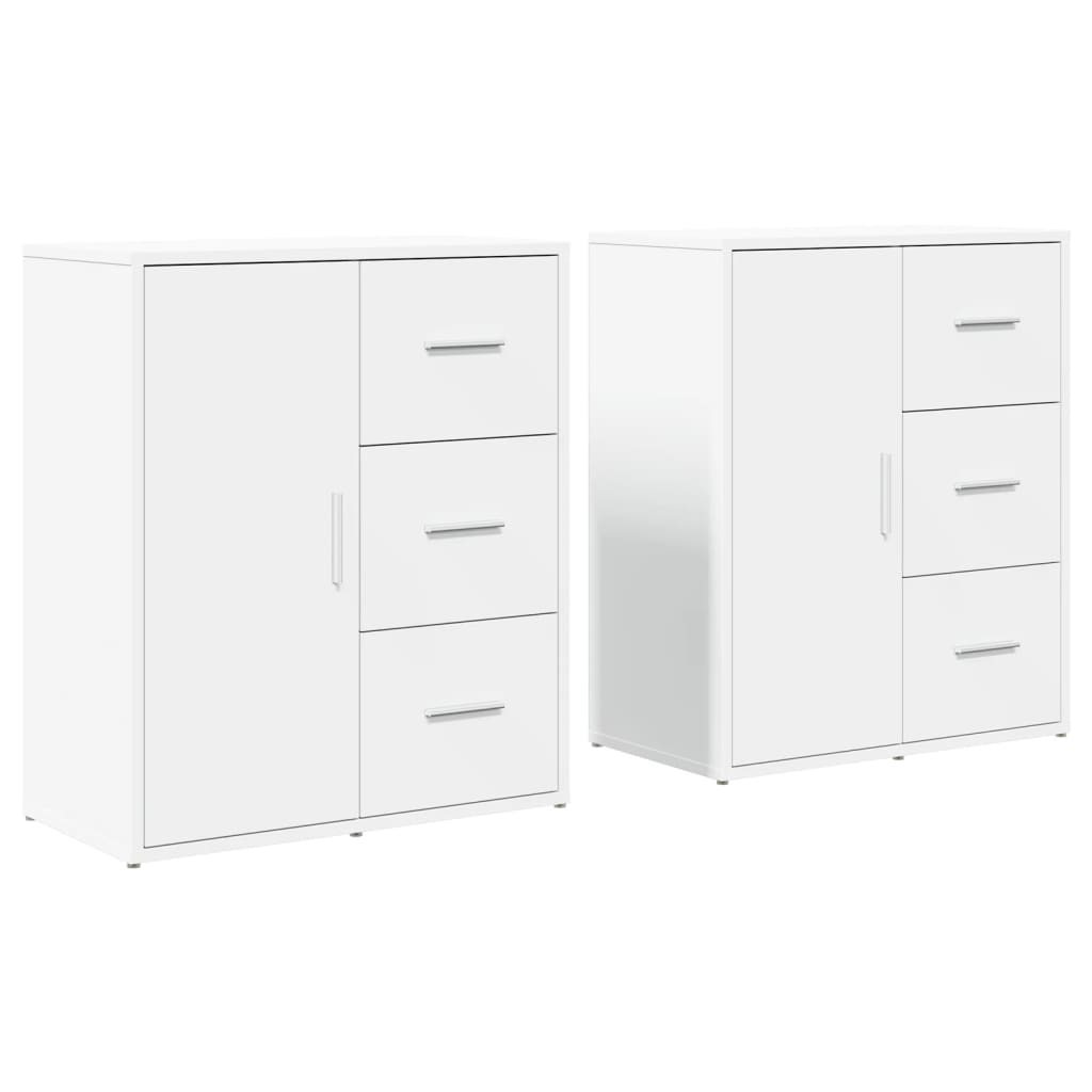 Sideboards 2 pcs. White 60x31x70 cm wood-based material