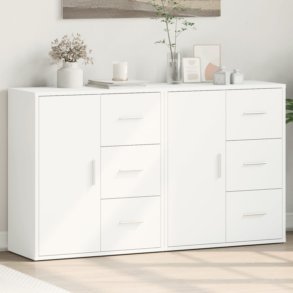 Sideboards 2 pcs. White 60x31x70 cm wood-based material