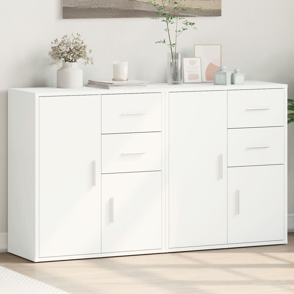 Sideboards 2 pcs. White 60x31x70 cm wood-based material
