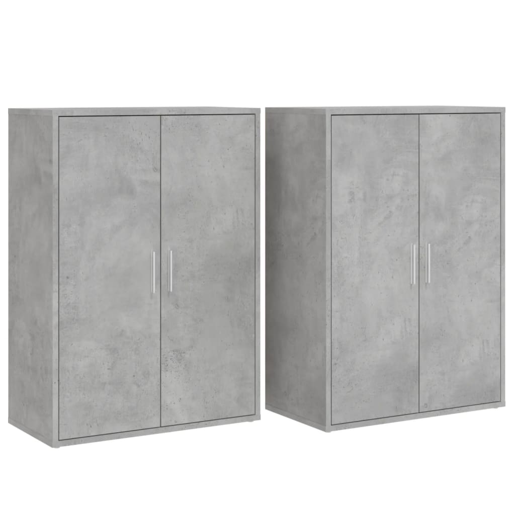 Sideboards 2 pcs. Concrete grey 60x31x84 cm wood material