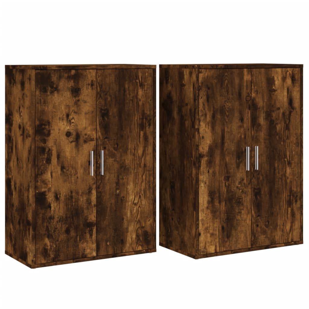 Sideboards 2 pcs. Smoked oak 60x31x84 cm wood material
