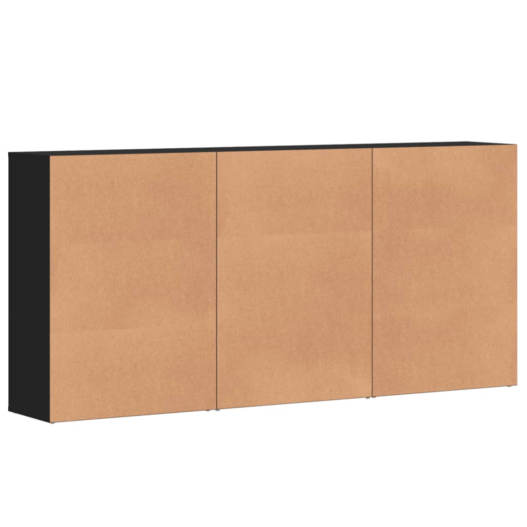 Sideboards 3 pcs. Black 60x31x84 cm wood-based material