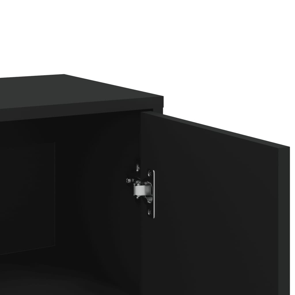 Sideboards 3 pcs. Black 60x31x84 cm wood-based material