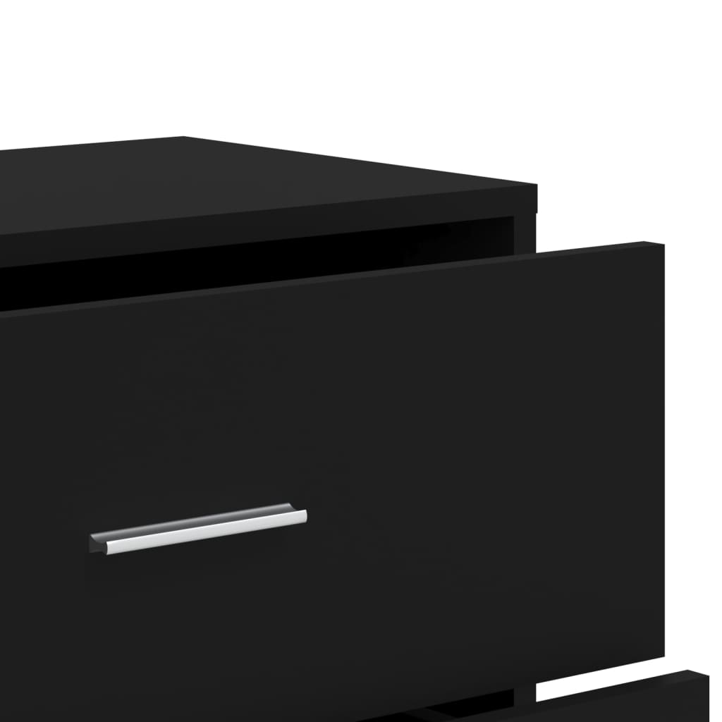 Sideboards 3 pcs. Black 60x31x84 cm wood-based material