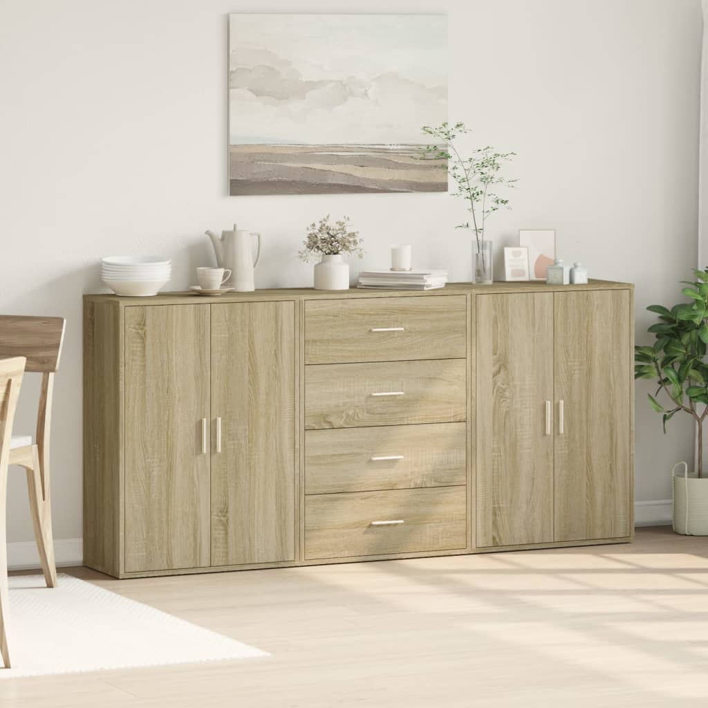Sideboards 3 pcs. Sonoma oak 60x31x84 cm wood material