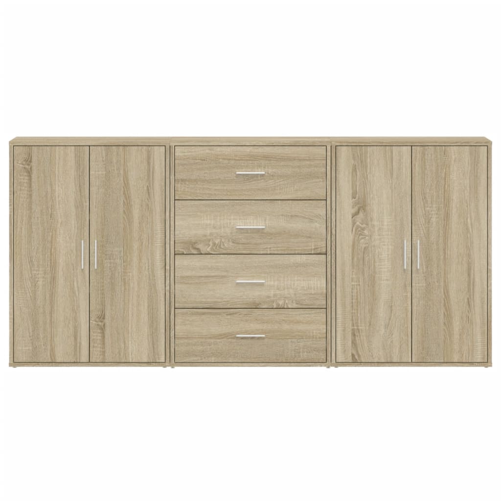 Sideboards 3 pcs. Sonoma oak 60x31x84 cm wood material