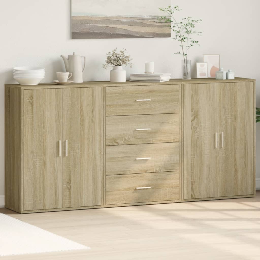 Sideboards 3 pcs. Sonoma oak 60x31x84 cm wood material