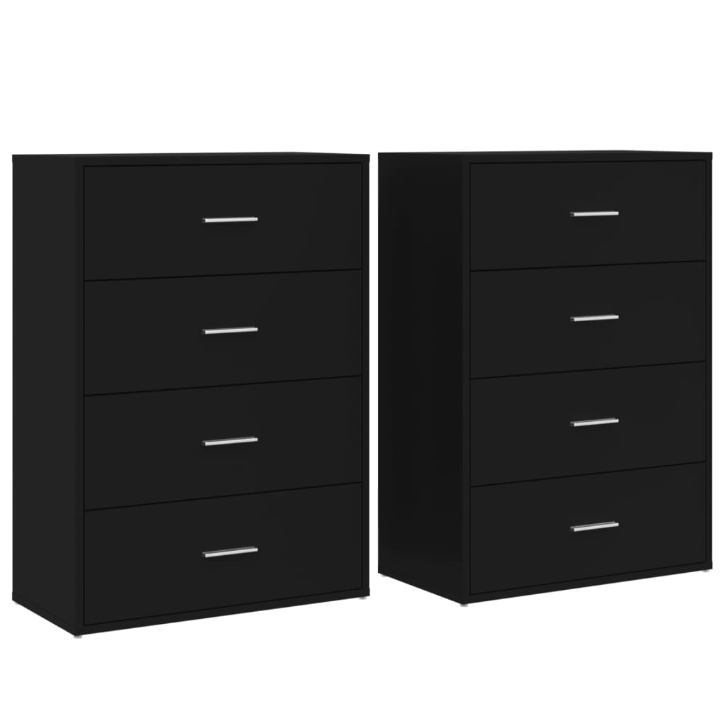 Sideboards 2 pcs. Black 60x31x84 cm wood-based material