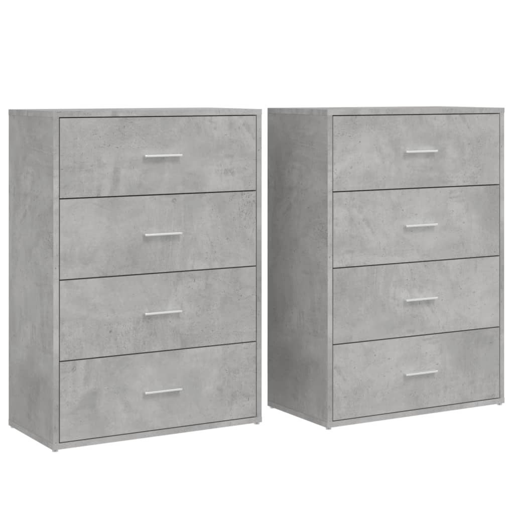 Sideboards 2 pcs. Concrete grey 60x31x84 cm wood material