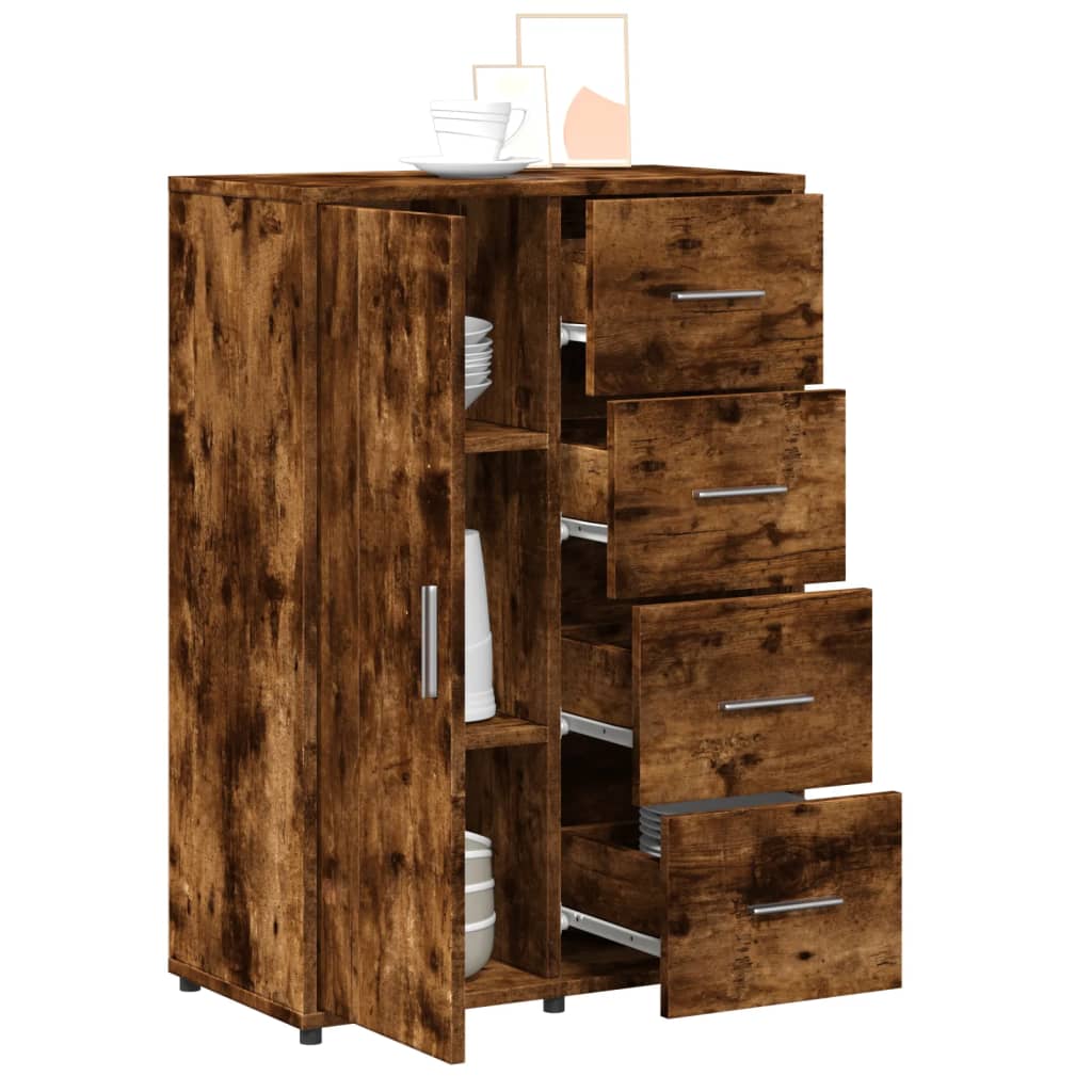 Sideboards 2 pcs. Smoked oak 60x31x84 cm wood material