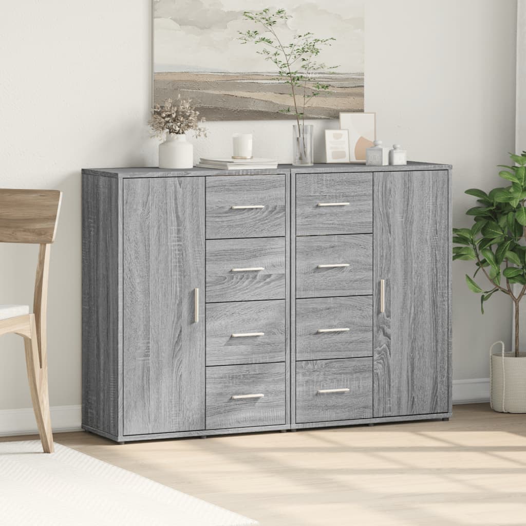 Sideboards 2 pcs. Grey Sonoma 60x31x84 cm wood-based material