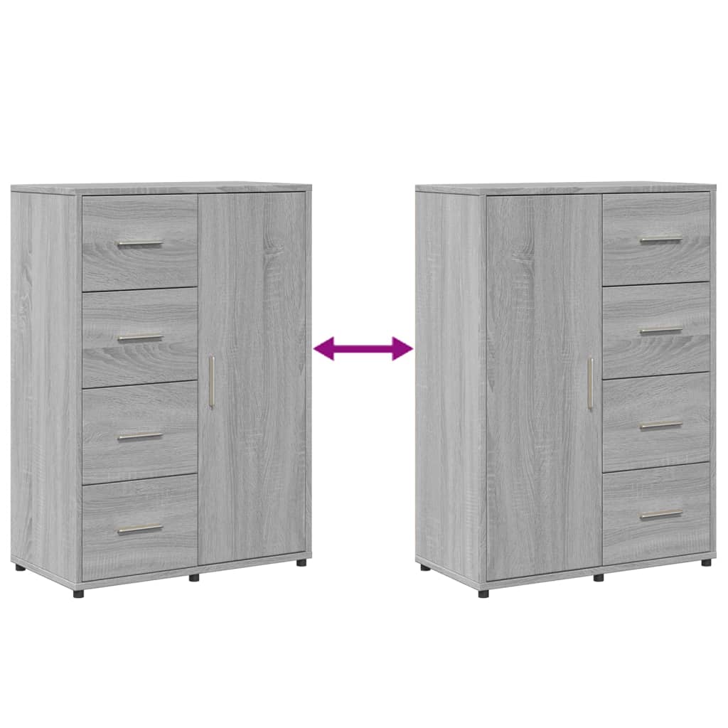 Sideboards 2 pcs. Grey Sonoma 60x31x84 cm wood-based material