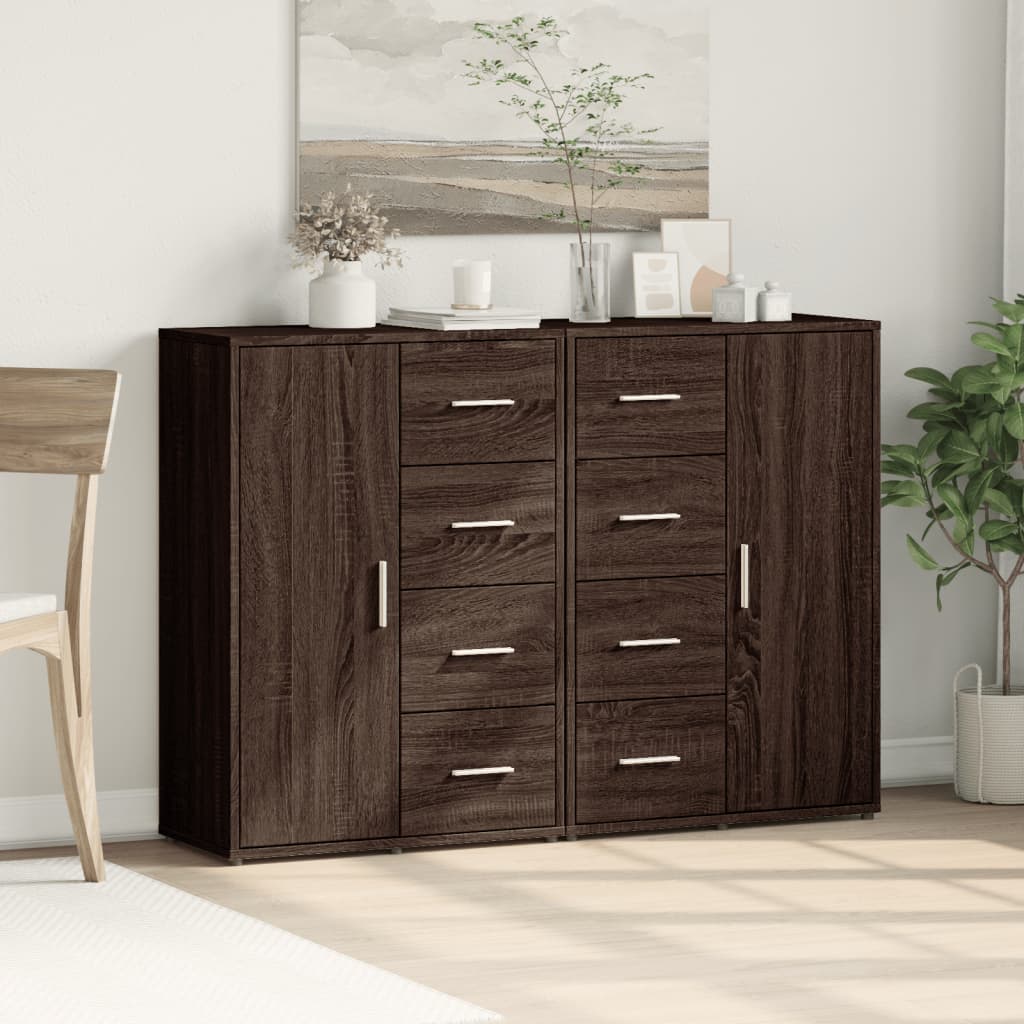 Sideboards 2 Stk. Braun Eichen-Optik 60x31x84 cm Holzwerkstoff