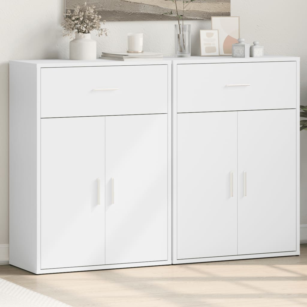 Sideboards 2 pcs. White 60x30x84 cm wood-based material