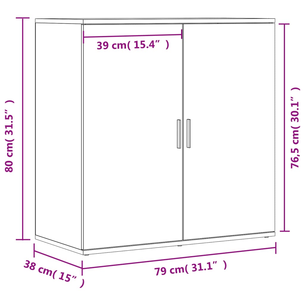 Sideboards 2 pcs. Sonoma oak 79x38x80 cm wood-based material
