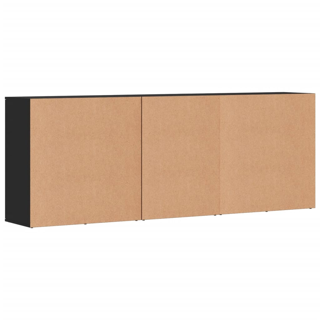 Sideboards 3 Stk. Schwarz Holzwerkstoff
