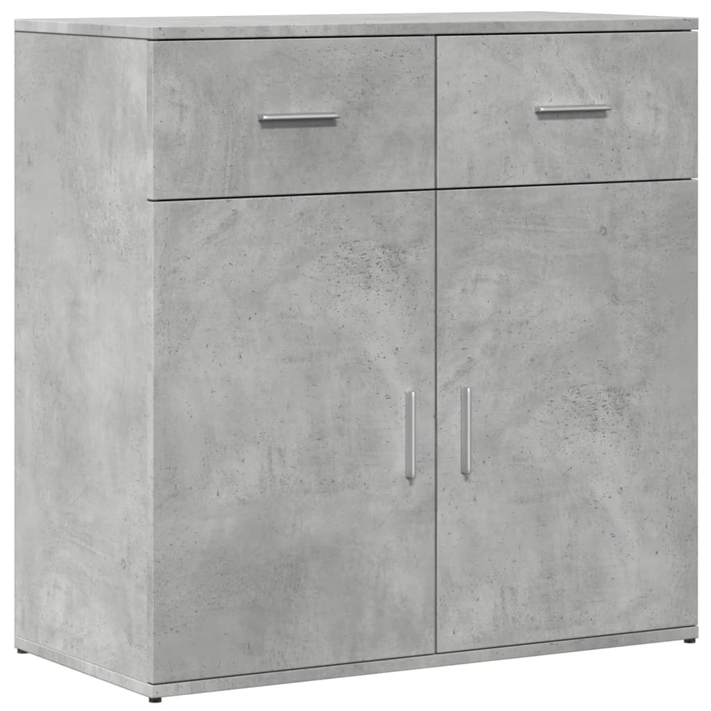 Sideboards 2 Stk. Betongrau 79x38x80 cm Holzwerkstoff