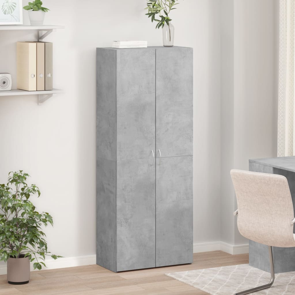 Filing cabinet concrete grey 60x32x153 cm wood-based material