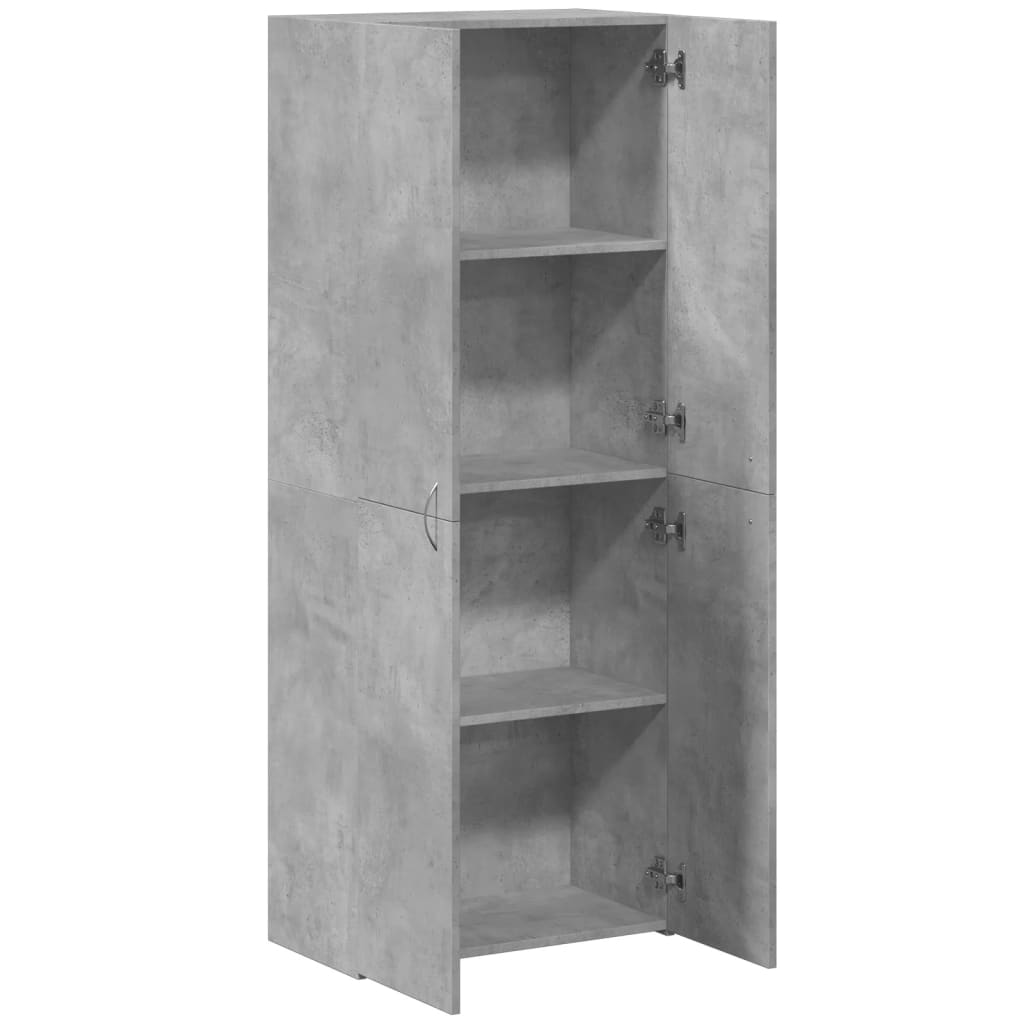 Filing cabinet concrete grey 60x32x153 cm wood-based material
