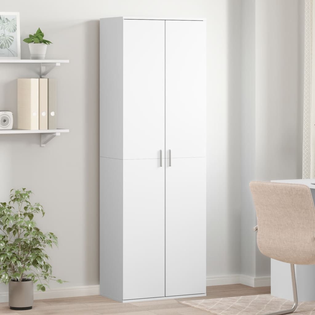 Highboard white 60x35x180 cm wood-based material