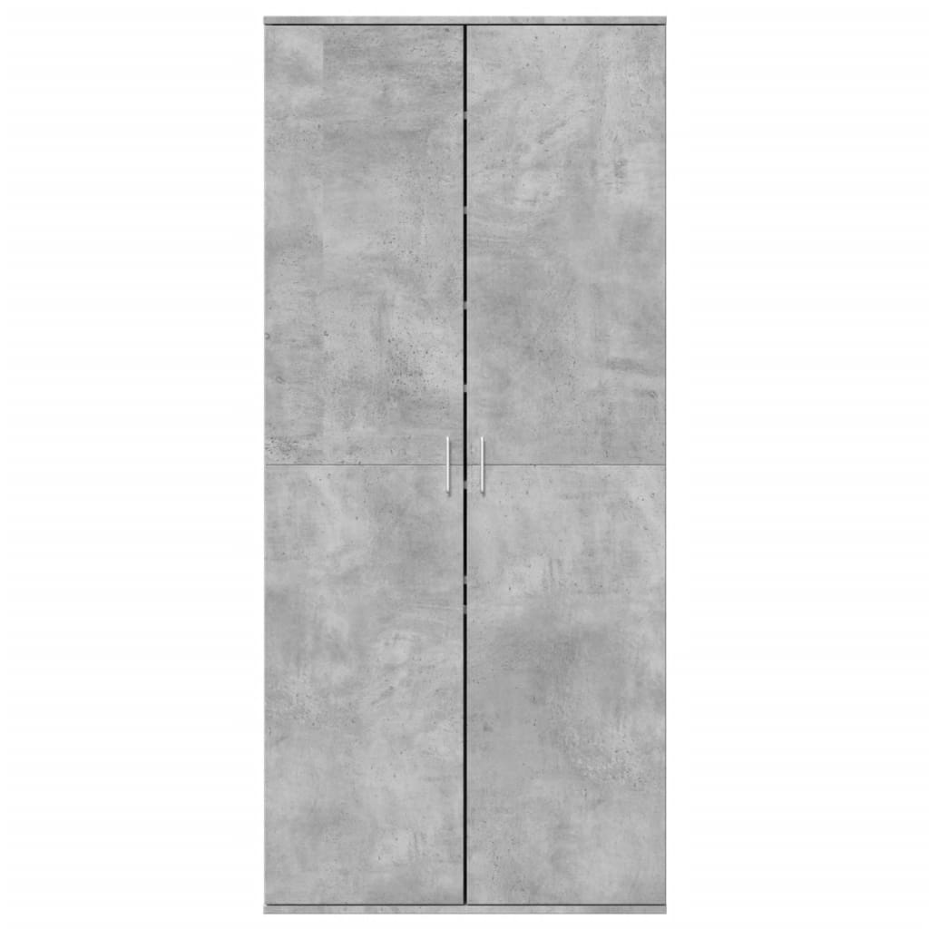 Shoe Cabinet Concrete Grey 80x39x178 cm Wood Material