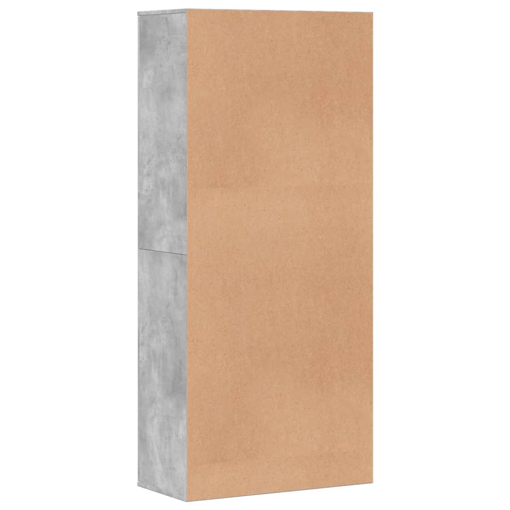 Shoe Cabinet Concrete Grey 80x39x178 cm Wood Material