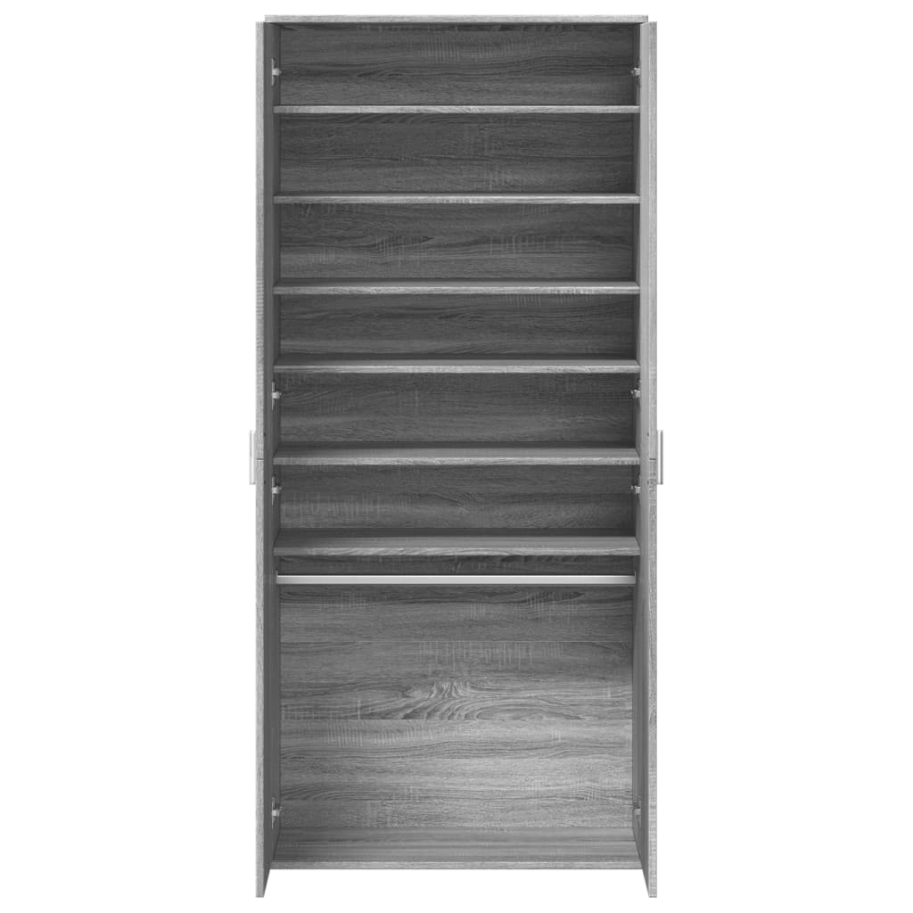 Shoe Cabinet Gray Sonoma 80x39x178 cm Wood Material