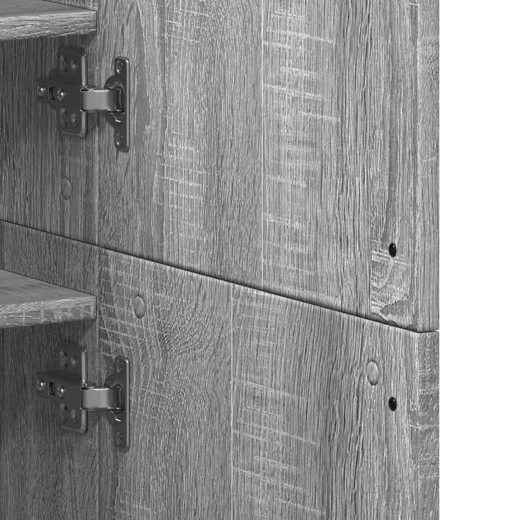 Shoe Cabinet Gray Sonoma 80x39x178 cm Wood Material
