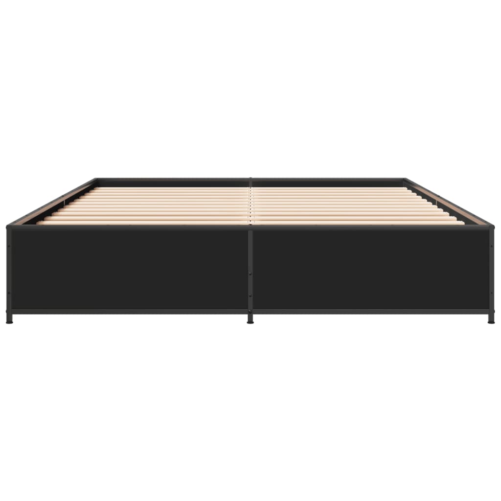 Bettgestell Schwarz 120x190 cm Holzwerkstoff und Metall