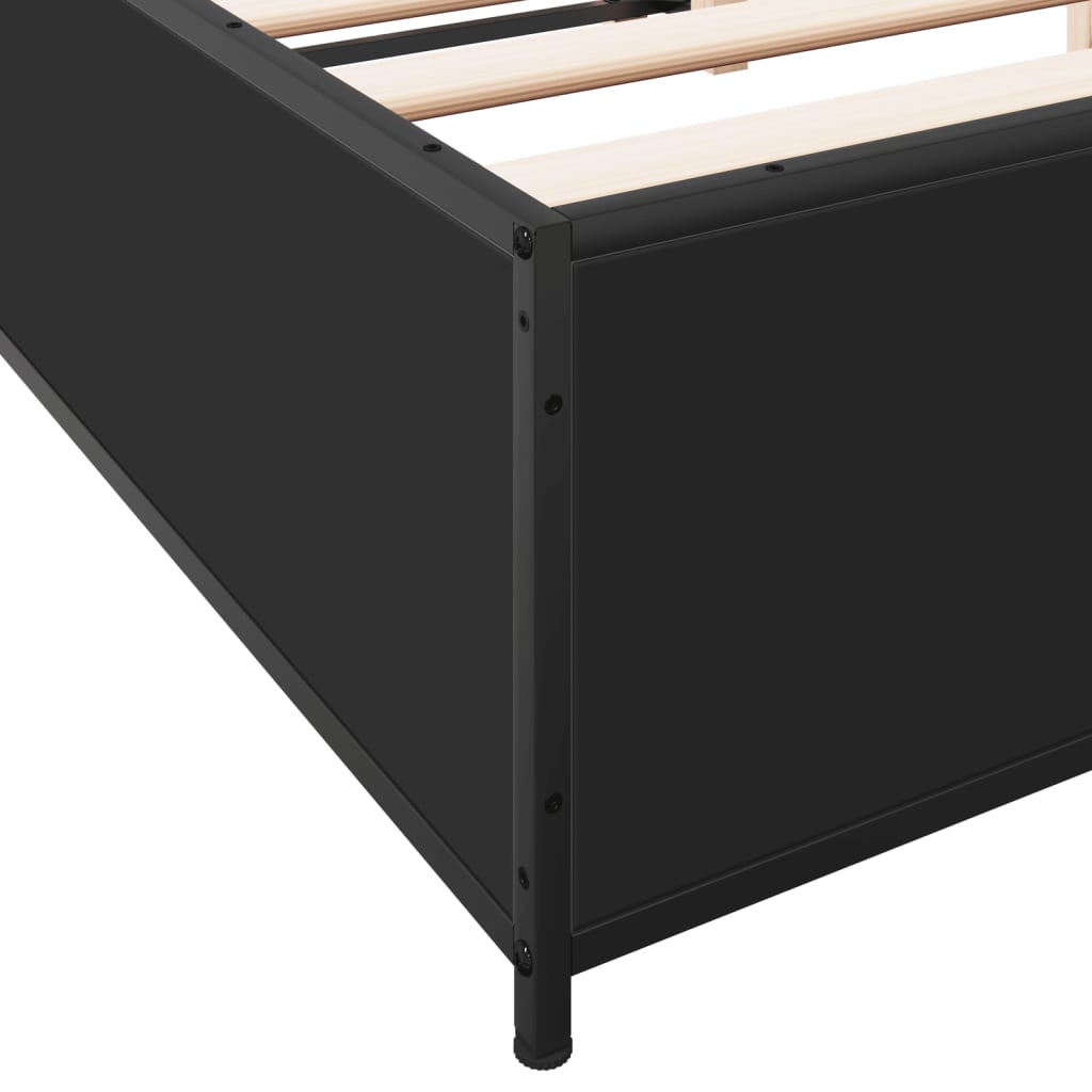 Bettgestell Schwarz 120x190 cm Holzwerkstoff und Metall