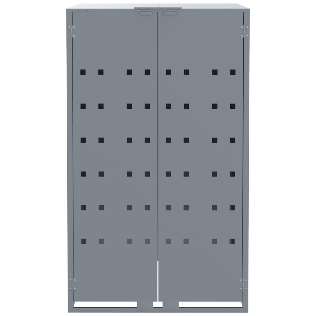 Mülltonnenbox für 5 Tonnen Grau 345x79x117 cm Stahl