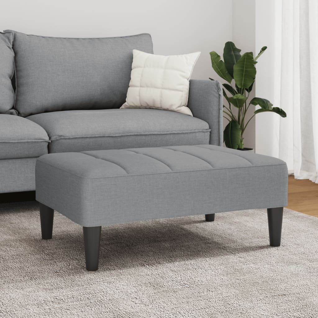 Footstool Light Grey 77x55x31 cm Fabric