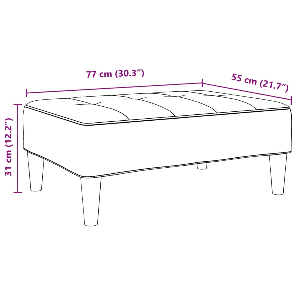 Fußhocker Dunkelgrau 77x55x31 cm Samt