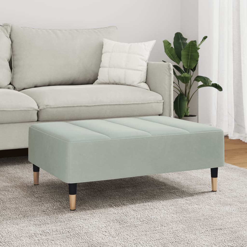 Footstool Light Grey 77x55x31 cm Velvet