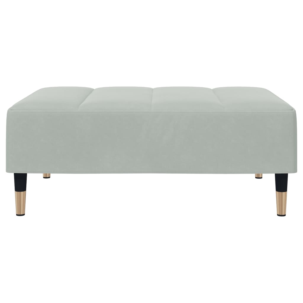 Footstool Light Grey 77x55x31 cm Velvet