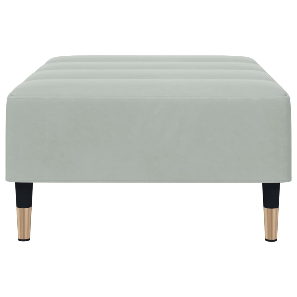 Footstool Light Grey 77x55x31 cm Velvet