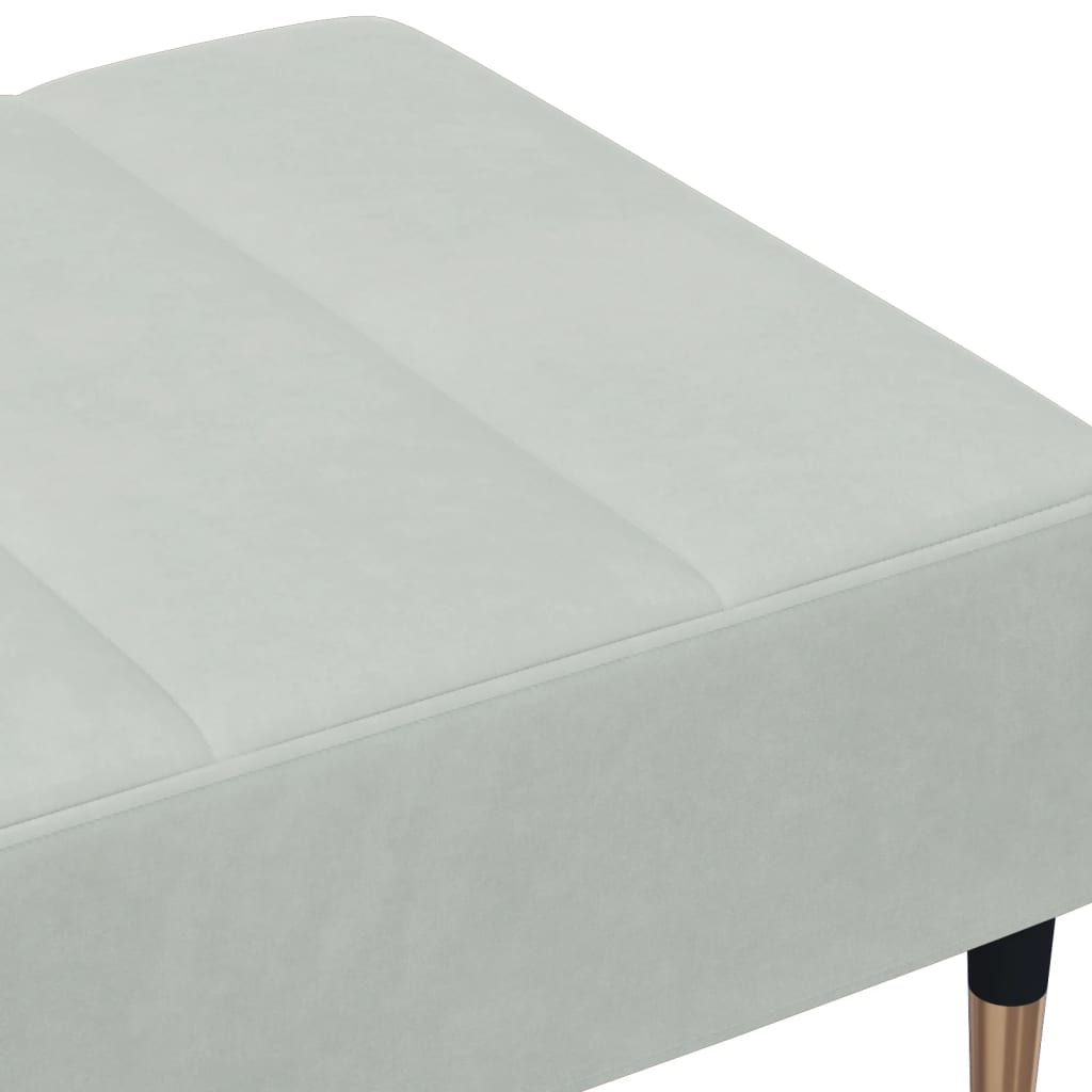 Footstool Light Grey 77x55x31 cm Velvet