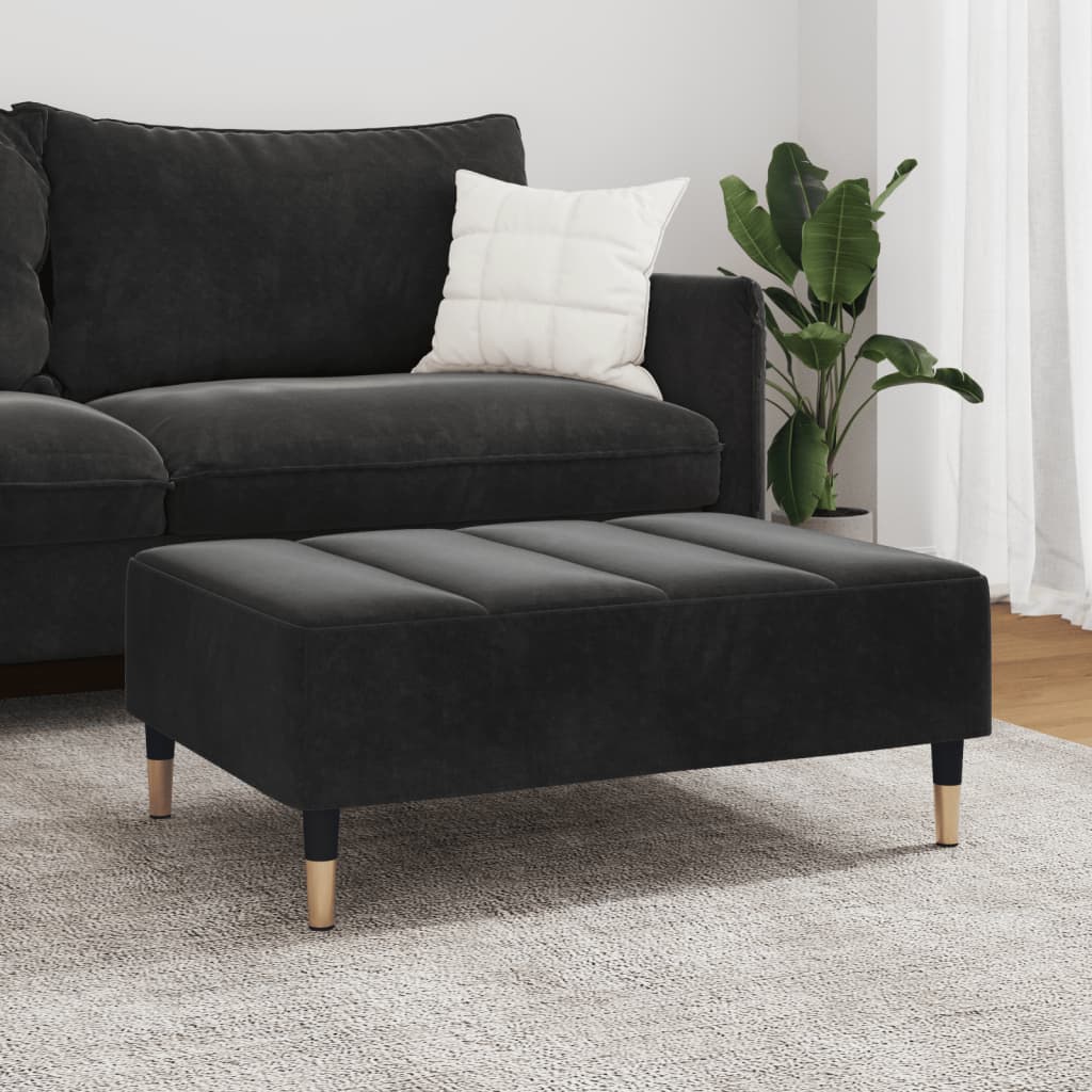 Footstool Black 77x55x31 cm Velvet