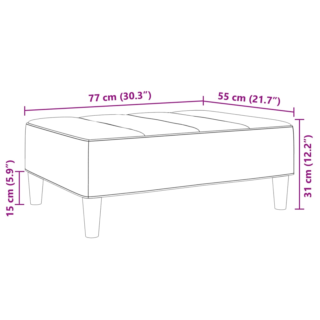 Footstool Black 77x55x31 cm Velvet