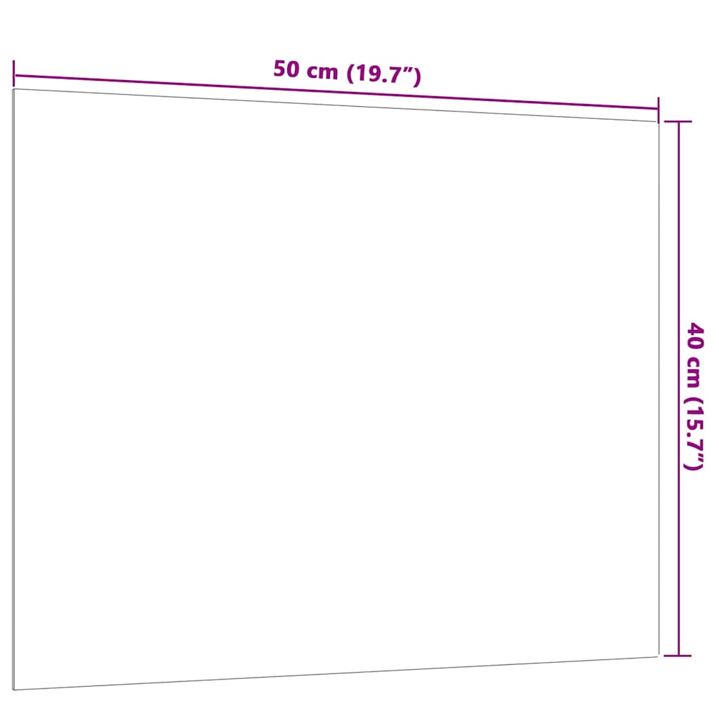 Magnetic Board Wall Mounted White 50x40 cm Tempered Glass