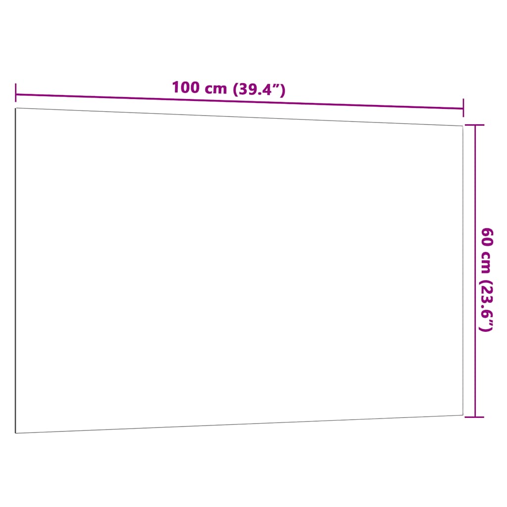 Magnetic Board Wall Mounted White 100x60 cm Tempered Glass