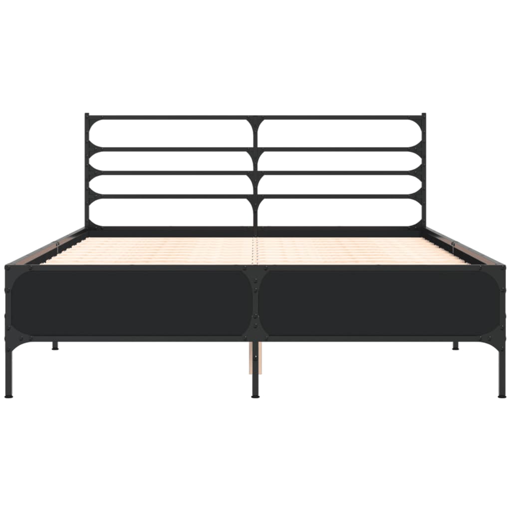 Bettgestell Schwarz 120x190 cm Holzwerkstoff und Metall