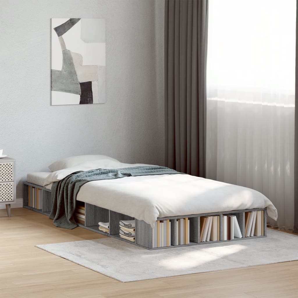 Bettgestell Grau Sonoma 90x190 cm Holzwerkstoff