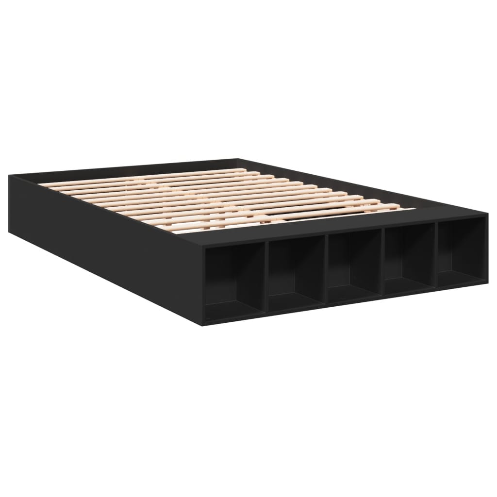 Bettgestell Schwarz 140x190 cm Holzwerkstoff