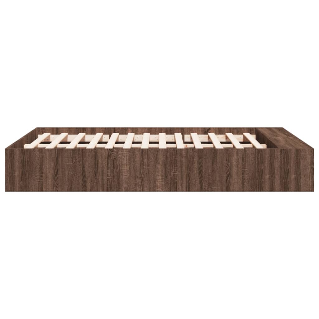 Bettgestell Braun Eichen-Optik 140x190 cm Holzwerkstoff