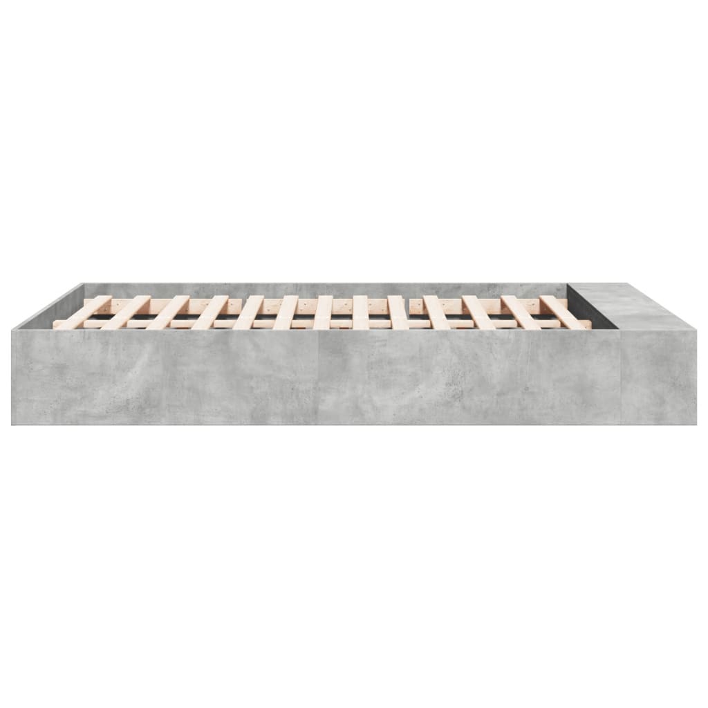 Bed frame concrete grey 135x190 cm wood material