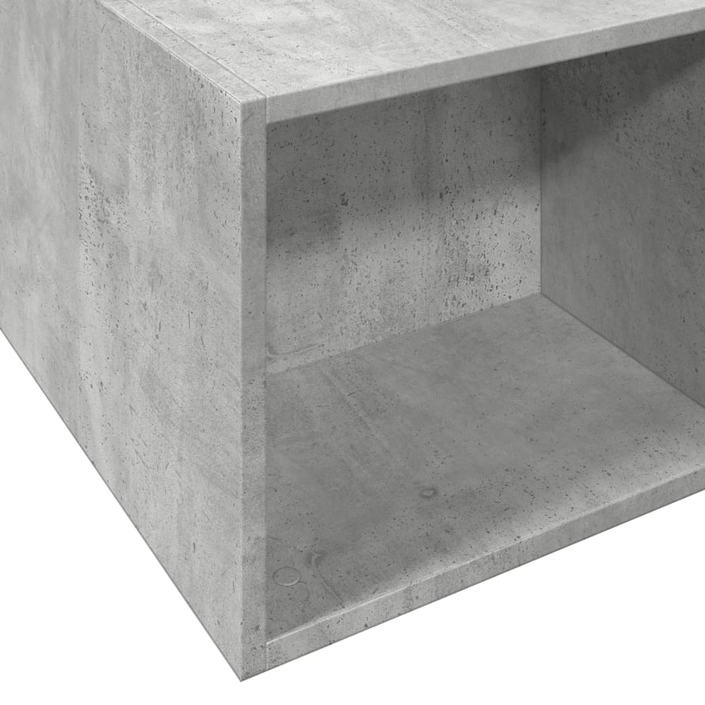 Bed frame concrete grey 135x190 cm wood material