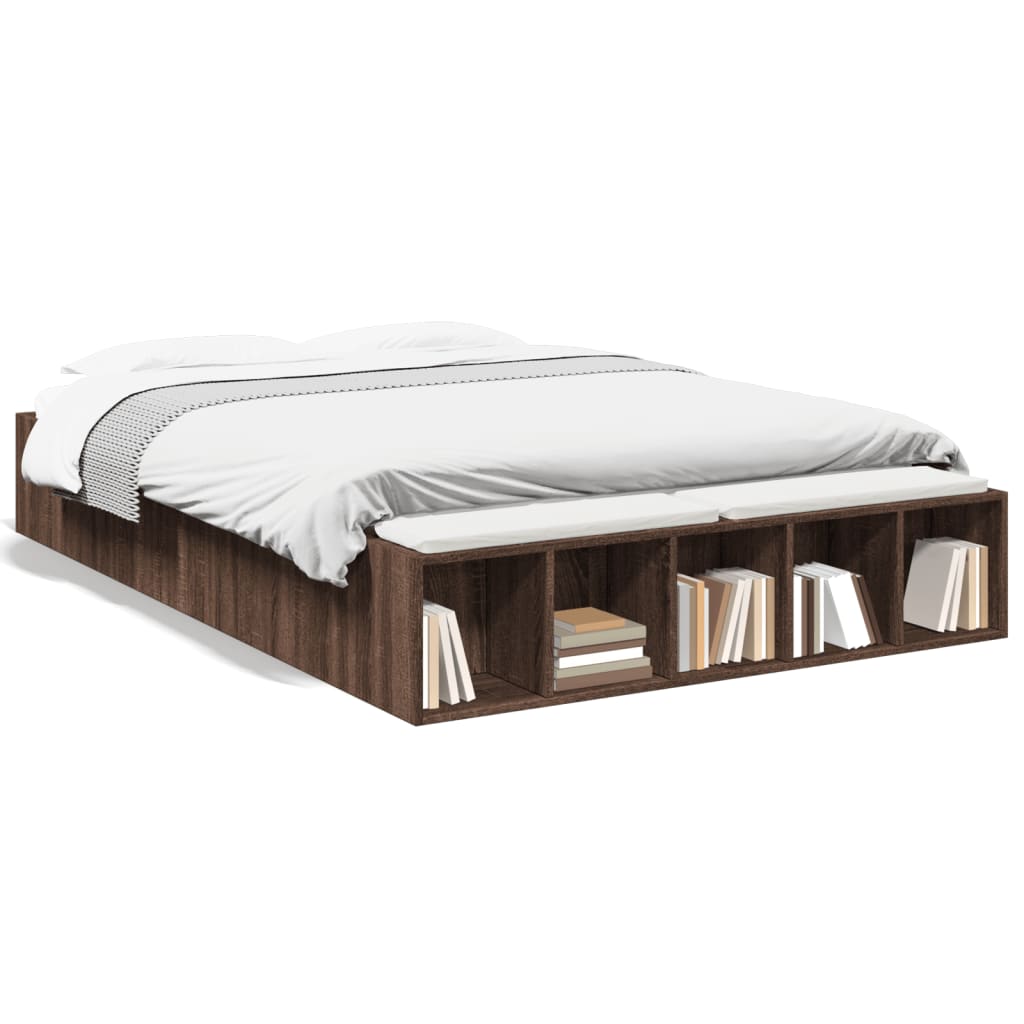 Bettgestell Braun Eichen-Optik 120x190 cm Holzwerkstoff