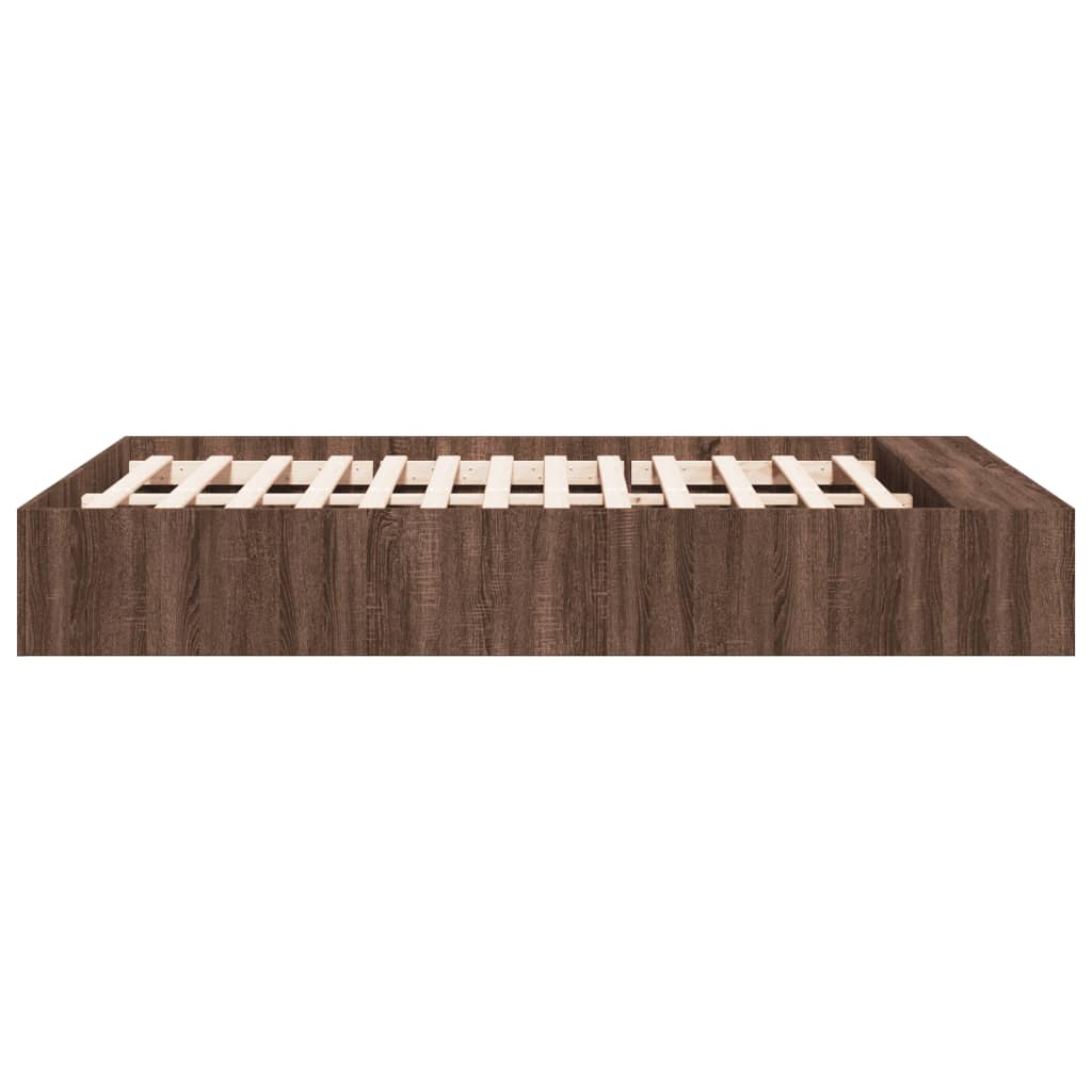Bettgestell Braun Eichen-Optik 120x190 cm Holzwerkstoff