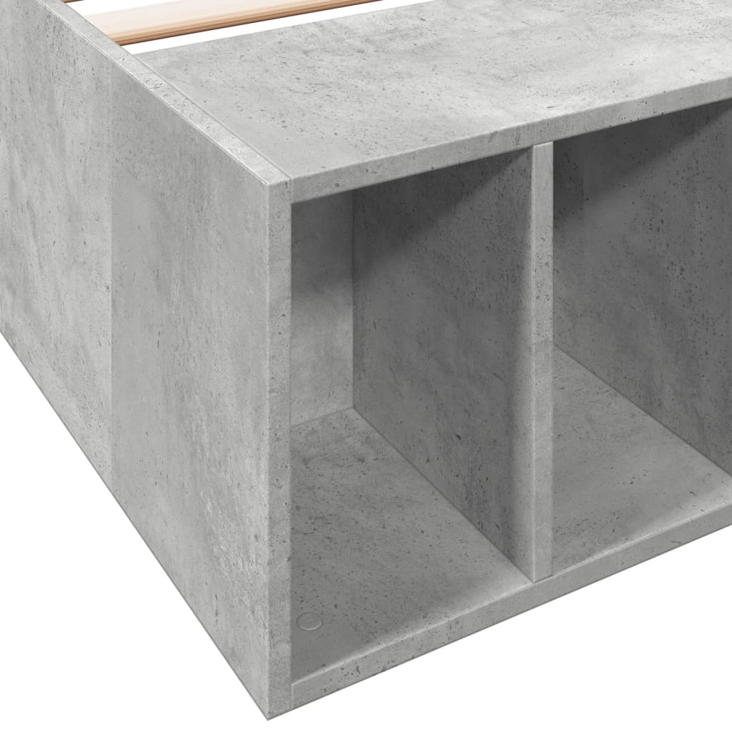 Bed frame concrete grey 90x200 cm wood material